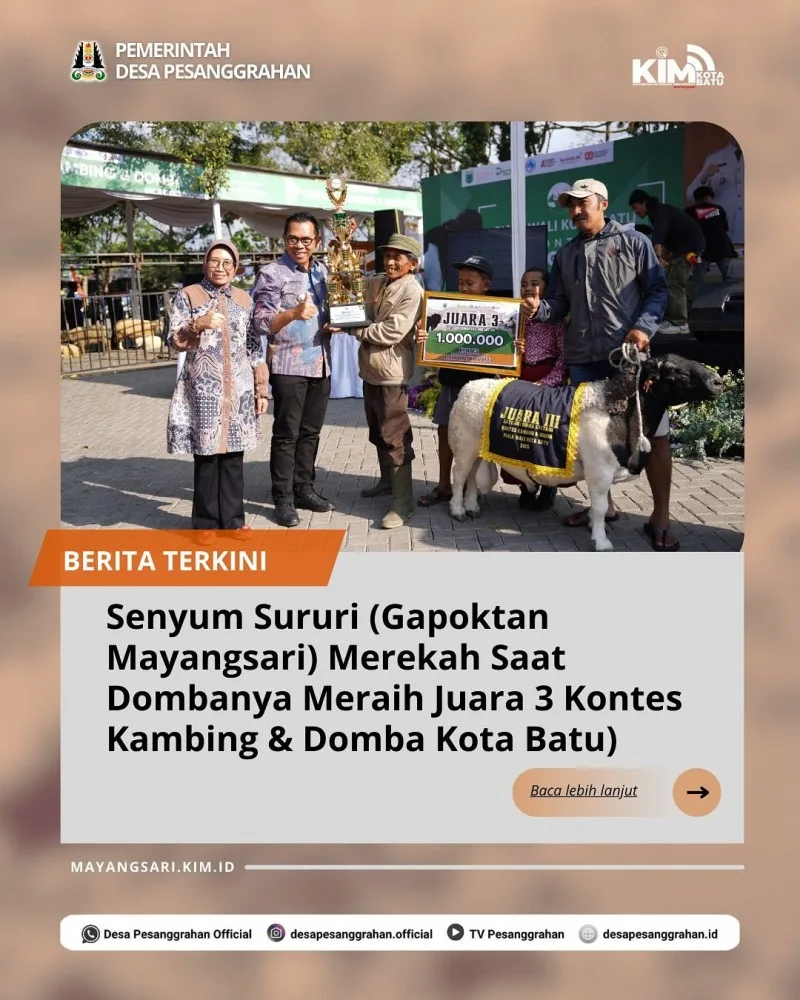 Sururi (Gapoktan Mayangsari) Memenangkan Kontes Ambing Dan Domba 2025